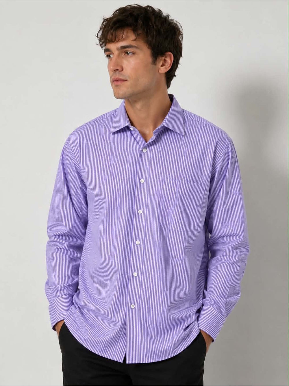 Calvin Klein Lavender Stripe Dress Shirt